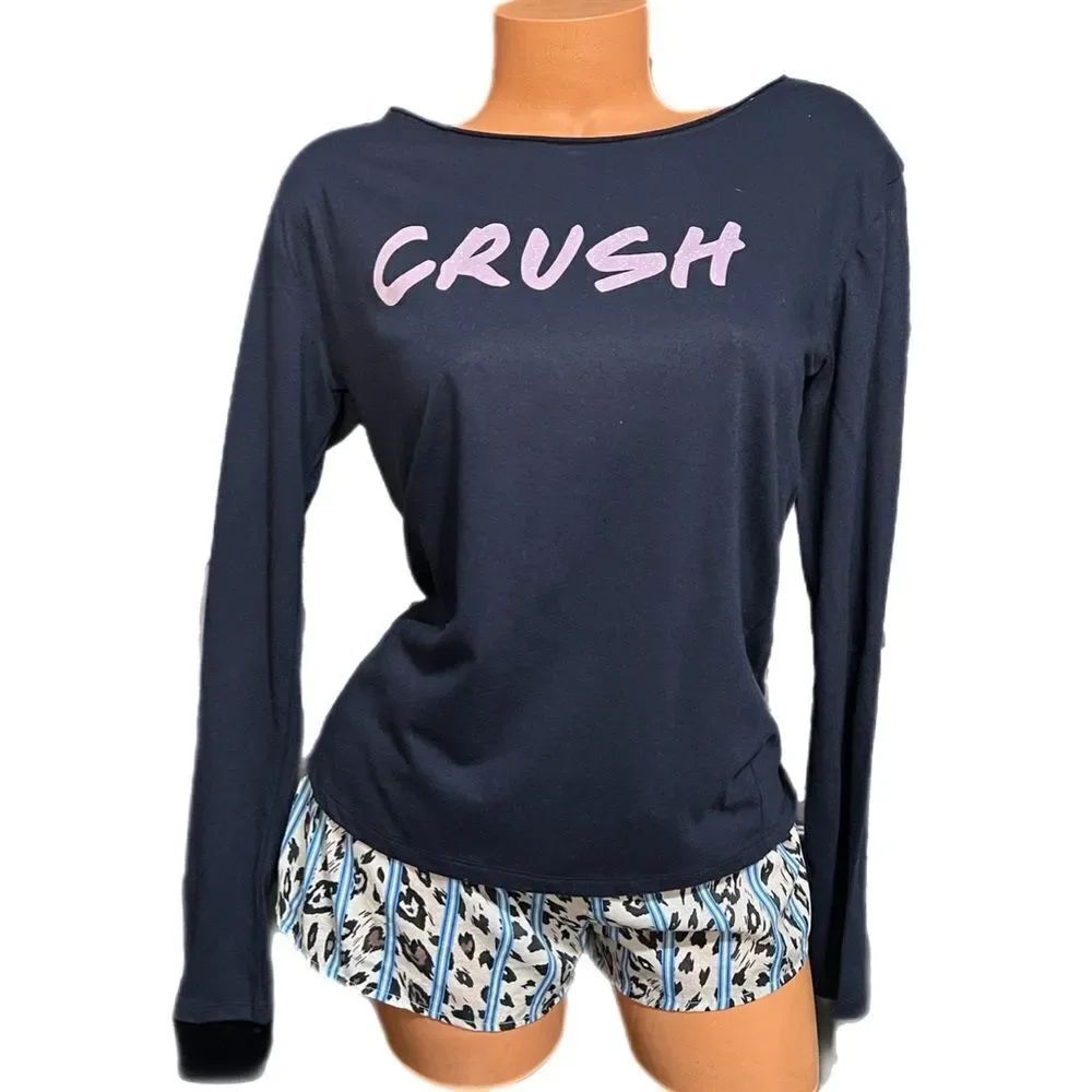 Victorias Secret Soft Cotton long sleeve top and drawstring shorts pajama set Xs